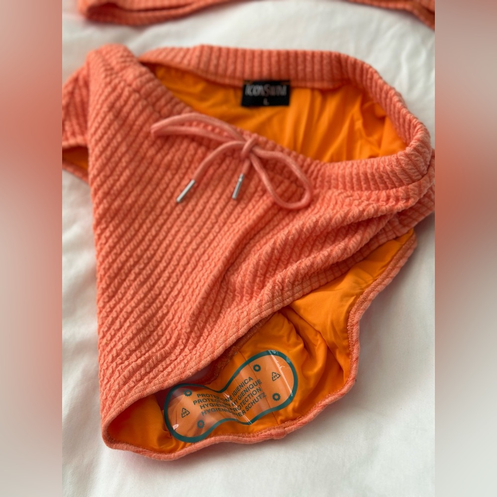 NEW Orange Ribbed Bikini Set - Picture 4 of 4